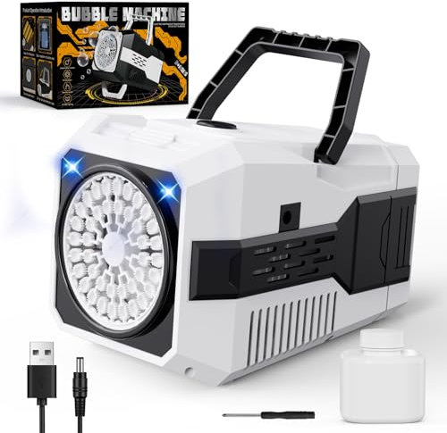 PANACARE Upgrade Tragbare Seifenblasenmaschine, Automatische Bubble Machine 20000+ Blasen/Min mit Seifenblasenlösung/40 Blasenlöcher, Kinder Seifenblasenmaschine Hochzeit/Party