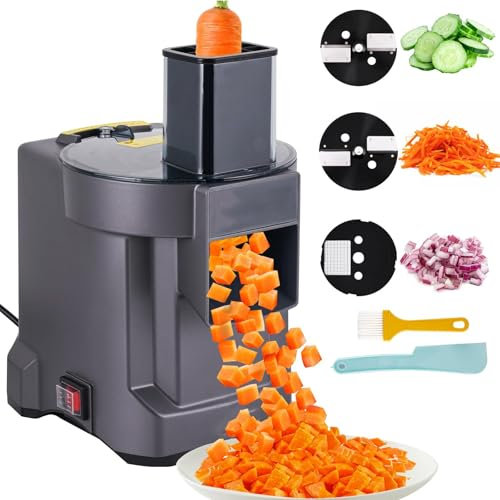 Cortador de Verduras Eléctrico, Cortador y Rallador Multifuncional 3 en 1 para Cortar en Dados, Rallar, Rebanar, Cocina en Casa Apto para Frutas y Verduras