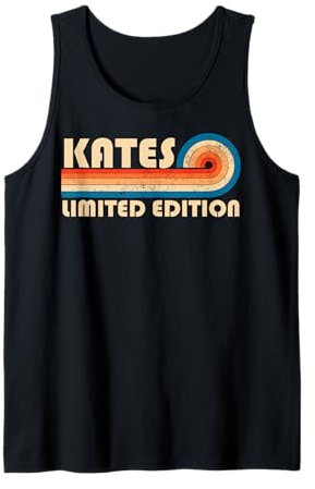 KATES Surname Retro Vintage 80s 90s Birthday Reunion Camiseta sin Mangas