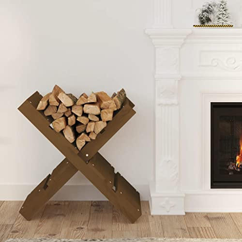 AJJHUUKI Accesorios para chimenea y estufa de leña, soporte para leña y accesorios de transporte, color marrón, 47 x 39,5 x 48 cm, madera maciza de pino
