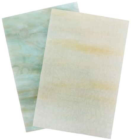 Veemoon 2pcs Plaques de Verre D'art pour Mosaïque Texture Ondulée, Matériel pour Création de Mosaïques, Décorations Artistiques pour Boutiques et Bureaux