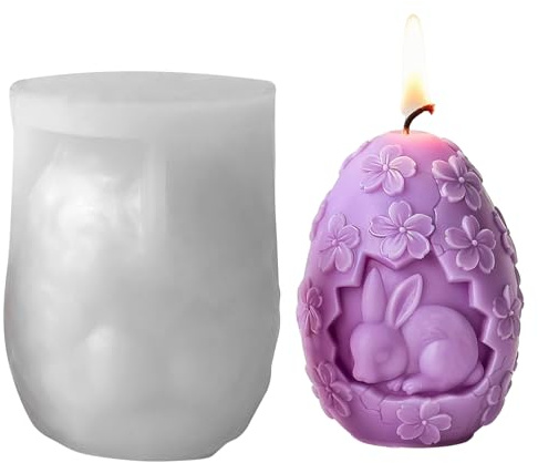 Silikonformen Gießformen Ostern, 3D Ostereier Silikonform Ostern Kerzenformen zum Gießen, Osternhase Gießformen Silikon Kerzen Silikonform Osterei Giessformen Silikon Gießform Frühling für Handwerk