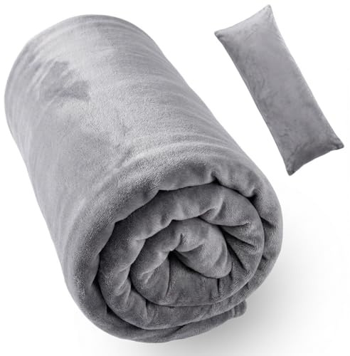 Luxury Crystal Fleece Bolster Pillow Cover - Soft Cylindrical Pillow Case (Gray, 152 x 50 CM)