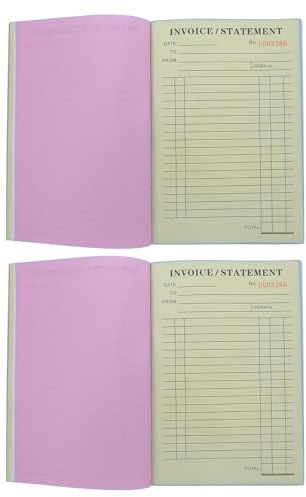 SOIMISS Blocco Note Ricevute Auto-Duplicanti 2 Pezzi 60 Fogli per Modulo D’Ordine Orizzontale Libro Fatture per Piccole Imprese Registro Ordini di Lavoro per Officine e Servizi