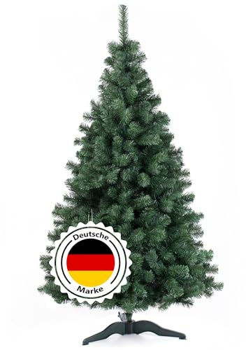 DecoKing Künstlicher Weihnachtsbaum 150 cm TESTSIEGER Naturgetreu Lena | dichte Zweige Ø 85 cm | 10 Jahre Garantie | Einfach aufzubauender Christbaum | Tannenbaum künstlich Premium | Made in EU