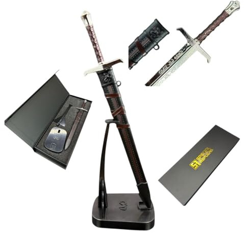 57 SPECIAL REPLICAS Letter Opener Envelope Slitter 22 cm with Stand, Sheath and Giftbox - Inspired by King Arthur - Collectible Decorative Paper Correspondence Opener, KW1129