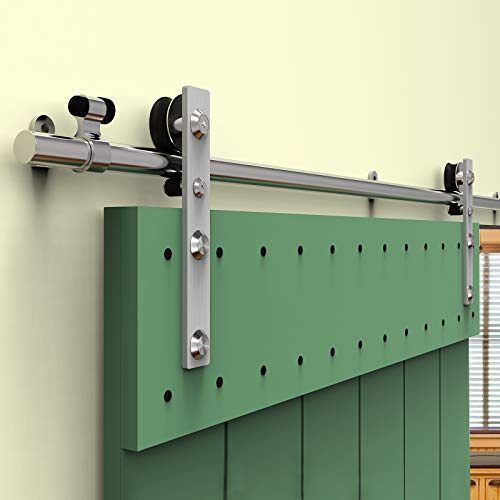 6.6FT/201cm Rostfreier Stahl Schiebetür Schiebetürsystem Schiebetürbeschlag Laufschiene Schiebetür, Sliding Barn Door Kit