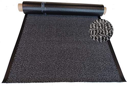 MERTEX Schmutzfangläufer Meterware 90 cm grau-schwarz meliert - ohne Rand an den Schnittkanten (90 x 180 cm, grau)