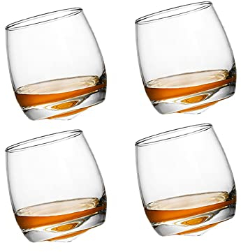caihuashopping Wassergläser 4 stücke Trinkgläser Set Whisky Gläser, Whisky Tumbler, Scotch Whisky, Bourbon, Cocktails Haushalt Wassergläser Barware Set Trinkglas (Capacity : 270ml, Color : Clear)