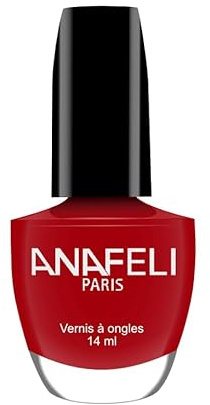 Vernis à Ongles ANAFELI - Rouge n° M09 - Pinceau large pour une application facile