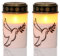 Eldnacele Lot de 2 bougies funéraires LED blanches vacillantes avec minuterie de 6 heures, fonctionne avec piles, étanche, sans flamme, colombe de la paix