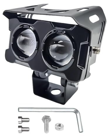 Luce LED Ausiliare Per Moto - Proiettori Di Guida A LED, Proiettori Moto Impermeabile A LED | Faro Di Guida - Fendinebbia Ausiliare Tutto Terra, Moto Doppio Colore