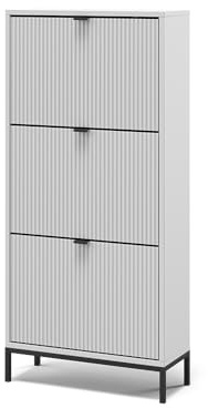 Vicco Shoe tipper Eliza, White, 60 x 130 cm with 3 folding drawers