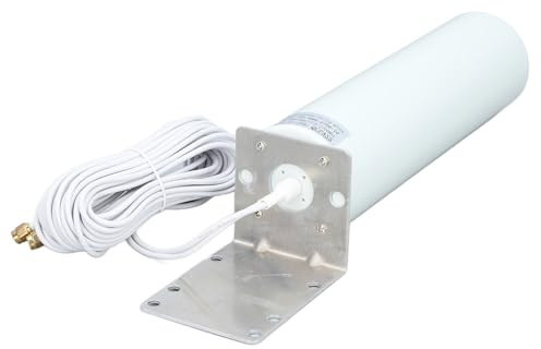 Zhjvihx High Gain 10dBi Utomhusantenn, Rundstrålande 698 2700MHz SMA Hankontakt med 5 M Lågförlustkoaxialkabel, för 3G 4G LTE 5G Modem WiFi-router