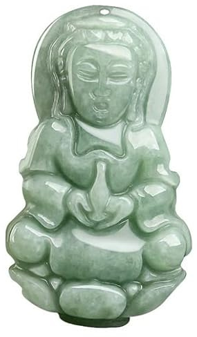 Collane da Donna, Semi di Fagiolo di giadeite di Grado Naturale Piccolo Guanyin Bodhisattvpendant Pendente Collana di Giada da Uomo e da Donna