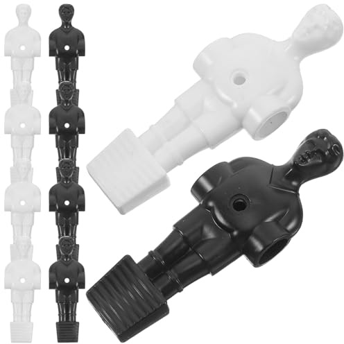 FUNOMOCYA Set da 10 Giocatori da Calcio Balilla Braccioli, Figure in Plastica Bicolore Bianco e Nero, Accessori per Tavolo Calcio Balilla per Gioco e Riparazione, per Riunioni e Eventi