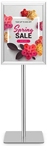 COSTWAY Infoständer A3, Informationsständer höhenverstellbar, Plakatständer, Kundenstopper, Präsentationsständer, Werbeständer, Posterständer, Aufsteller (Silber)
