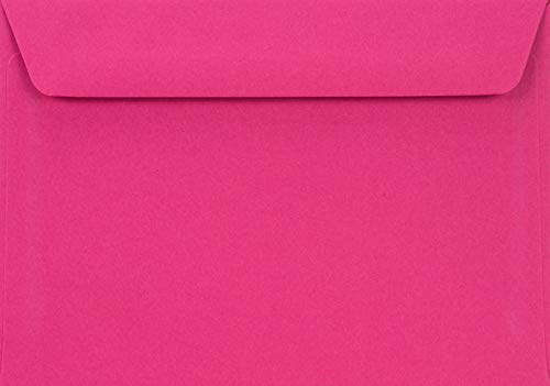 Netuno 100 Umschläge Dunkelrosa DIN C6 11,4x16,2 cm stilvoll und fein | 90g Burano Rosa Shocking · edle rosafarbene Kuverts für Taufe, Geburt, Babyparty, Geburtstag, Einladungen & Post