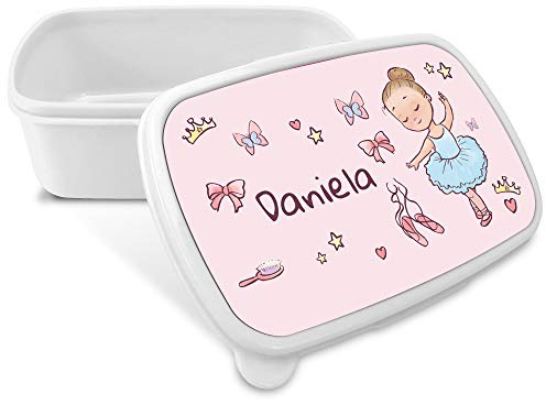 LolaPix Porta Merenda Personalizzatta con Nome/Corso. Ritorno a Scuola. Vari Disegni. Ballerina Blu