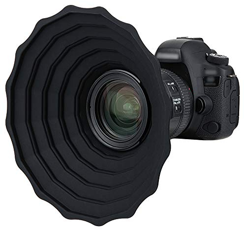JJC Silicone Lens Hood Skirt Anti Reflection for Canon Nikon DSLR Camera Lens External Dia. 53mm~72mm, Glass Window Photography Accessory, Foldable Lens Hood Lens Protector - S