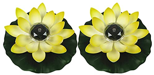 SOLUSTRE 2stücke Solar Lotusblumen Leuchten Schwimmende Lampe Poollicht Teichlicht Solar Landschaftslicht Wasser Schwimmende Licht Dekorative Lotus Form