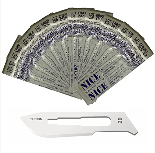 10 x NICE No.20 Sterile Carbon Steel CS20 Surgical Blades