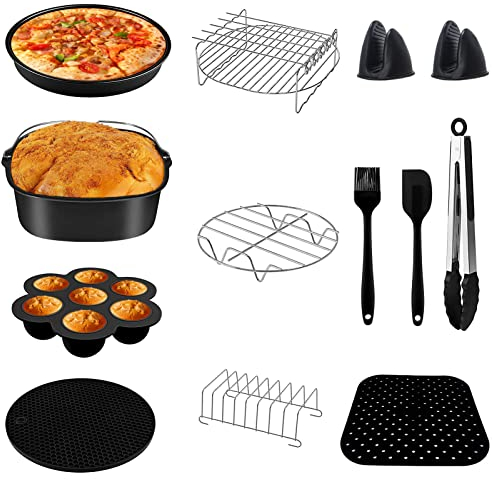 Airfryer xxl zubehör quadrat heißluftfritteuse,12er-Pack, heissluft fritteuse zubehör passt für COSORI PHILIPS INNSKY KLAMER PRINCESS NINJIA TEFAL 5,5L 6,2L air fryer