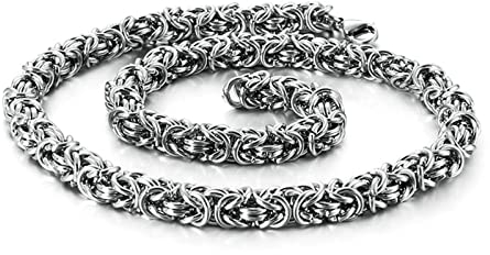 Bishilin Edelstahl Halskette 50CM ohne Anänger Herren, 8MM Königskette Silber Kette Biker Freundschaftskette