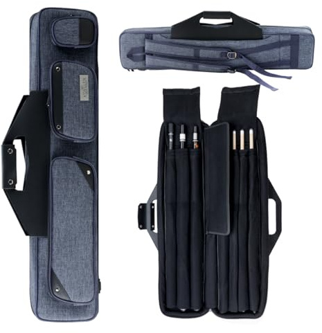 KONLLEN Étui de transport Oxford pour queues de billard de 7,6 x 10,2 cm - Peut contenir 3 fesses et 4 tiges - Grande capacité - Accessoires pour queues de billard