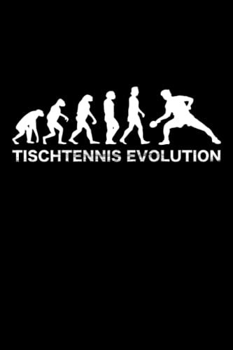 Tischtennis: Tischtennisschläger Evolution Tischtennisball | Notizbuch DIN A5 6x9 Zoll | Planer Tagebuch Schreibheft | 120 Seiten | Punktiert Schmierheft