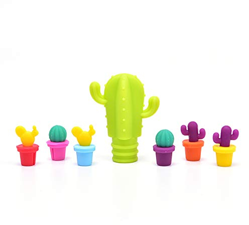 Segnabicchiere Silicone 7Pcs Silicone Party Glass Marker Cup Recognizer Bere Bere Charms