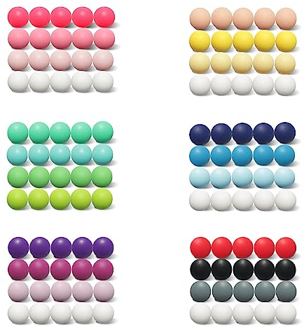 Lot de 120 perles en silicone de 12 mm pour fabrication de porte-clés, bracelets, travaux manuels et certaines œuvres d'art - Mélange de couleurs - 6 couleurs