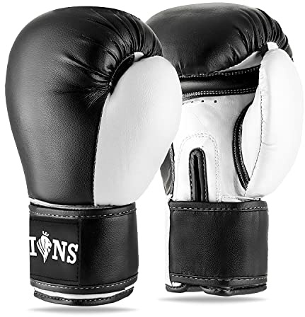 LIONS Kids Boxing Gloves 6oz – Junior Boxing Training Gloves for Boys & Girls, Hook & Loop Wrist Support, Punch Bag, Sparring, Kickboxing & Muay Thai