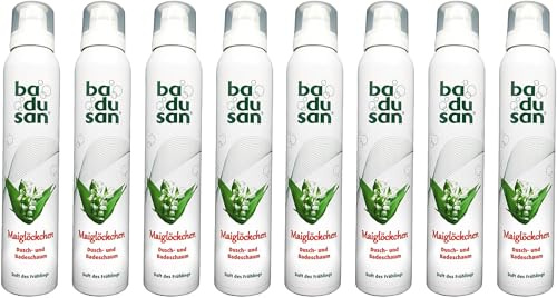 Badusan Dusch- & Badeschaum Maiglöckchen – 8er Pack (8×200 ml) | Sanfte Reinigung mit blumigem Maiglöckchen-Duft | Für alle Hauttypen | Familien-Vorrat