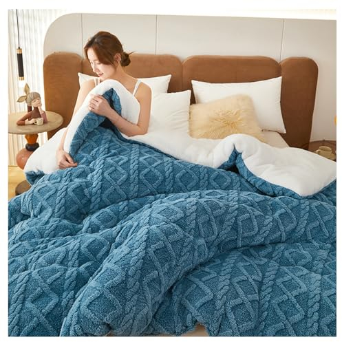 SayfuR Kaschmir Decke, Warme Winter Steppdecke, Dicke Warme Winterdecken, Flauschige 4-Jahreszeiten-Steppdecken, Flauschige Kaschmirdecken, Winterwarm Steppdecke,F,150x200cm/2kg