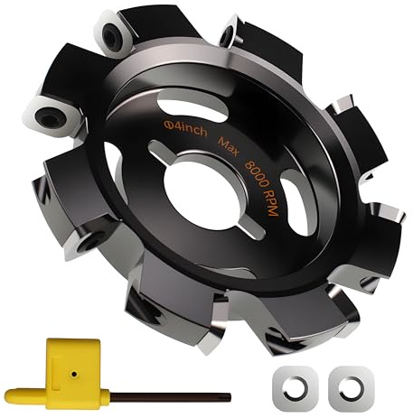 ROOCBIT Tungsten Carbide Shaping Disc 8 Blades with Replaceable Cutters Carving Abrasive Disc Woodworking Tool 4-Inch (101mm) Dia 7/8 (22.3mm) Bore