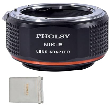 PHOLSY Enfoque Manual Adaptador de Objetivo Compatible con Objetivos Nikon F y Cuerpo de Cámara Sony E (NEX), Nikon F a E