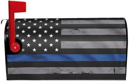 BROLEO Briefkastenabdeckung, wasserdicht, Sonnenschutz, passend für Standard- oder große Briefkästen, amerikanische dünne blaue Flagge, Bild, 53,3 x 45,7 cm