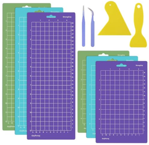 6PCS Schneidematte für Cricut Joy Zubehör Cutting Mat für Cricut Matte | Mit Pinzetten Spatel 4.5X12 4.5X6.5Zoll Schneidematten für Cricut Schneidematte Selbstklebende Rutschfeste Matten für Cricut