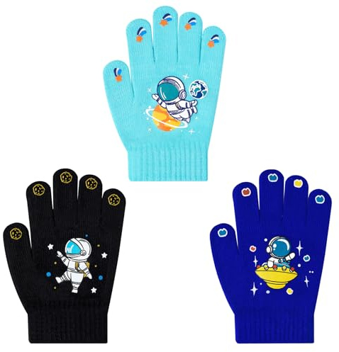 WAWSAM 3 Paar Baby Fäustlinge Kinder Strick handschuhe Kleinkind Skihandschuhe Warme Fäustlinge für Mädchen Jungen Winter Handschuhe