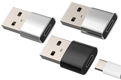 Adattatore USB C da USB (3Pack) per Apple iPhone compatibile per Samsung Tipo C Presa Cavo OTG Caricatore Convertitore Caricabatterie Adapter Ricarica Connettore Type Spina Adattatori Auto to