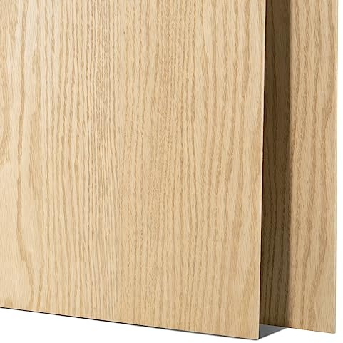 Lot de 6 contreplaqué en chêne rouge à 3 couches de 0,3 x 30,5 x 30,5 cm pour travaux manuels, découpe, gravure, découpe CNC, peinture, bricolage, décoration d'intérieur