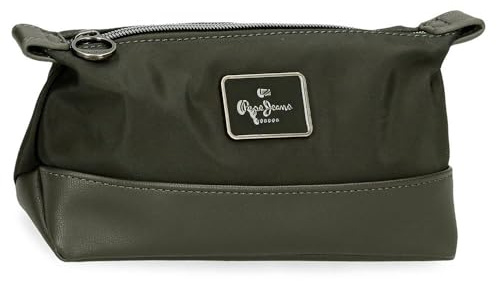Pepe Jeans Christine Beauty case verde 20,5x11,5x7,5 cm Poliestere con dettagli in pelle sintetica by Joumma Bags, Verde, Taglia unica, Trousse