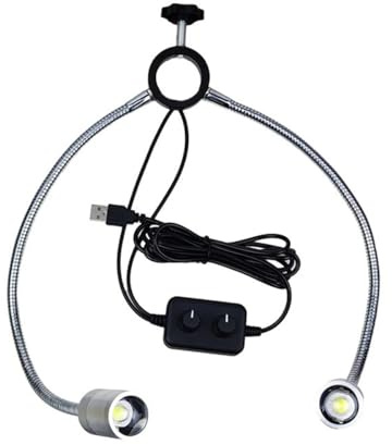 Accesorios Para Microscopios Foco de cuello de cisne doble, foco LED ajustable, lámpara iluminadora de pilar de 25/32 mm con cuello de cisne for microscopio estereoscópico, cámara digital Durabilidad