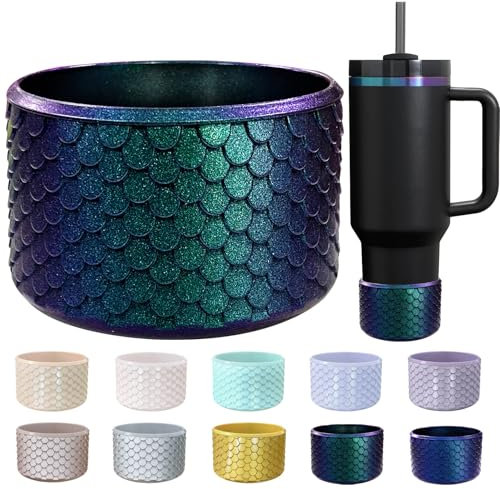 CEDIDJAC Silicone Boot for Hydroflask 12-24 Oz, IceFlow 20-30 Oz, Owala Tumbler 40 oz - Bottom Protector for Stanley Cup Accessories (Jungle Green)