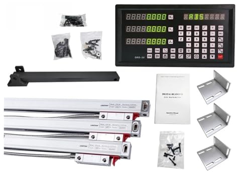 Bilancia lineare digitale accurata DRO-3V Display di lettura digitale e 3 pezzi 0-1000mm scale lineari encoder for fresatrice EDM alesatrice righello reticolo per Fresatrici Torni,Accessori di Montagg