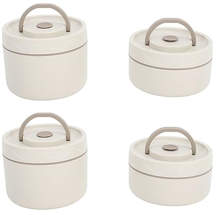 LICAEVEY Adult Lunch Box, Portable Insulated Lunch Containers Set, Stackable Stainless Steel Lunch Boxes with Thermal Lunch Bag Soup Bowl, Leakproof Food Container for Microwaveable (4 Box)