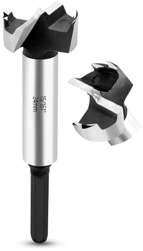 NICAVKIT Professional 24 mm skogsborr för trä, 24 mm Forstner borr bit trä hålskärare med sexkantsskaft, träborr krukborr konstborr för trä