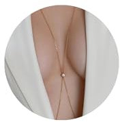 Yamobi Sexy Körperketten Mit Kristall,Körperkette Gold,Mehrlagiger Crossover-Bikini-BH-Körperschmuck mit Strasssteinen, Bauchkette aus Kristall für den Sommerstrand