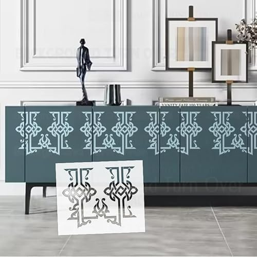 S455 keltische Schablonen für Wände, Schablonen, Dekoration, wiederverwendbar, Dekoration, Malerei, Dekoration, Vorlage an der Wand, für Möbel, Basteln, 40 cm